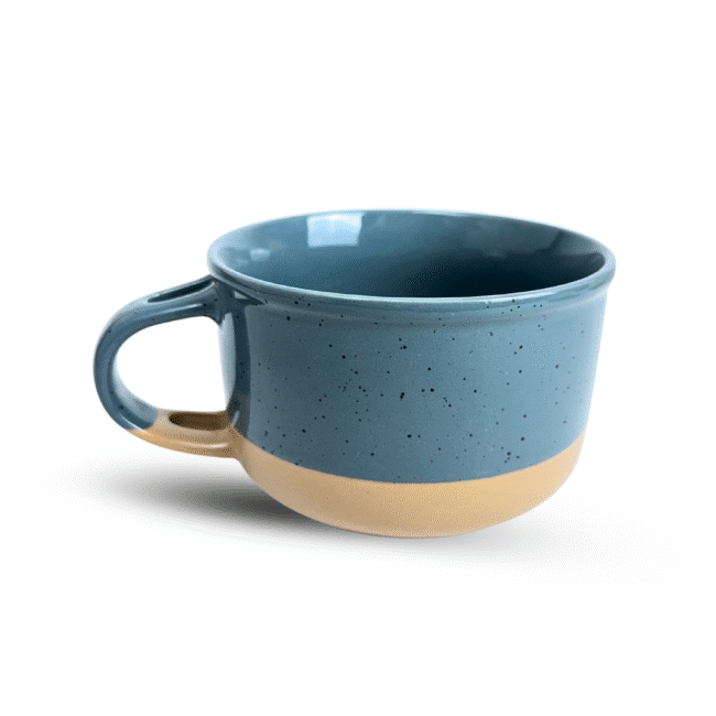 Large Porcelain Soup Mug 650ml with Handle 1Pc-Green