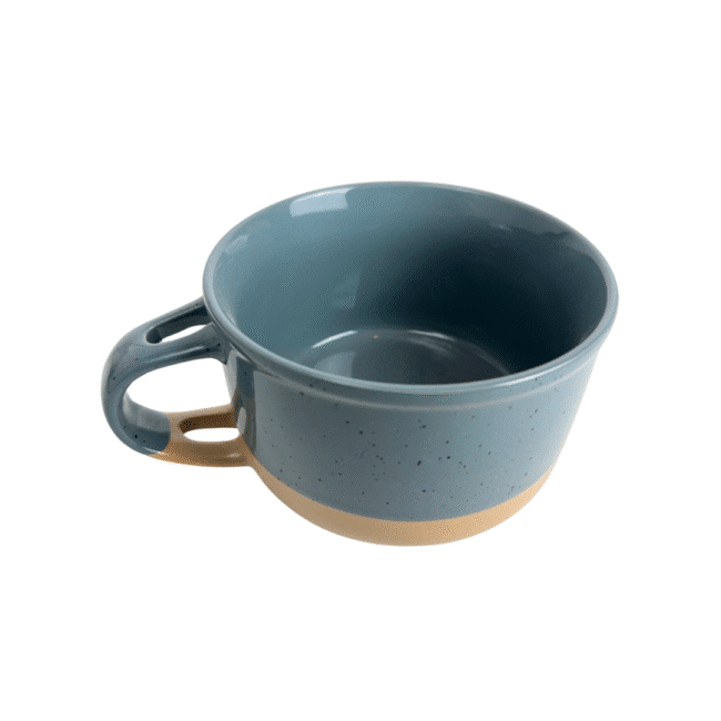 Large Porcelain Soup Mug 650ml with Handle 1Pc-Green