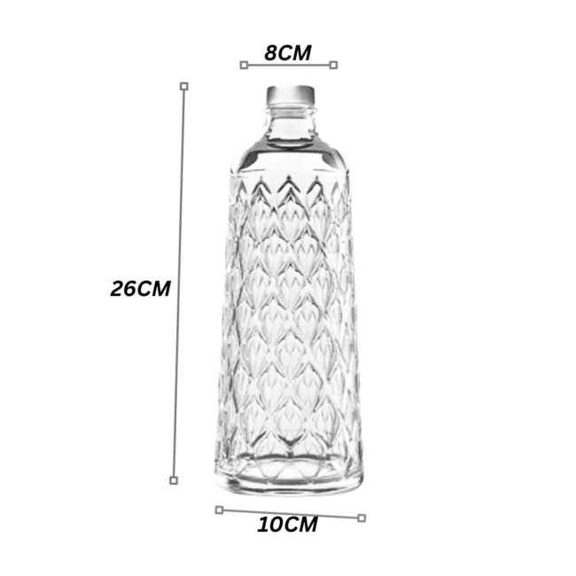 Pasabahce Leafy Water Bottle 1035ml with Cover-Turkey Made