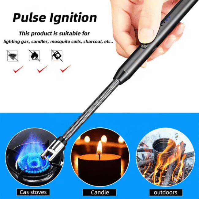 ⁦ولاعة كهربائية مع إمكانية الشحن بمنفذ Micro-USB - فضي⁩ - الصورة ⁦4⁩