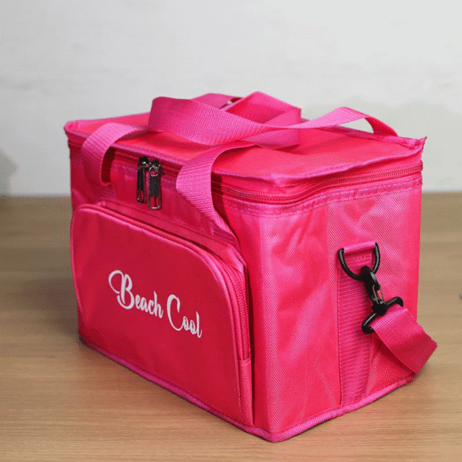 15L Pink Hot and Cold Padded Lunch Bag with Adjustable Strap - Image 2