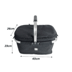 Beach Cool Thermal insulated picnic basket -Beige and Green Color - Image 2