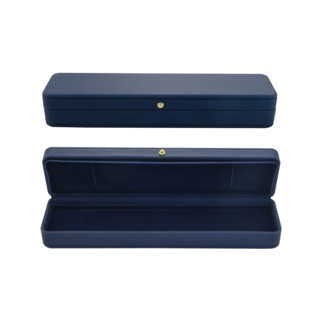 Luxurious Blue Velvet Jewelry Gift Box - Rectangular Necklace Display & Storage Holder - Image 4