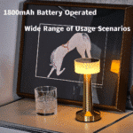 أباجورة طاولة LED محمول قابل لإعادة الشحن مع 3 خيارات للإضاءة (أبيض، أحمر، دافئ) ذهبي - الصورة 3