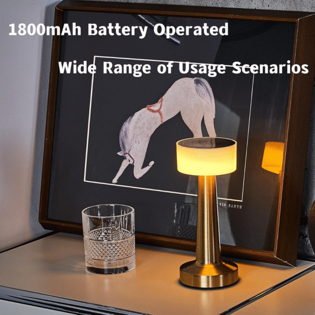 Rechargeable Portable LED Table Lamp with 3 Light Options (White ,Red, Warm) Gold - Image 3