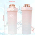 Sport Motivtional Water Bottle 800ml With Straw and Protein Powder Shaker -Pink - Image 3