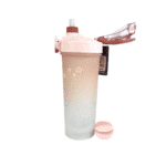 Sport Motivtional Water Bottle 800ml With Straw and Protein Powder Shaker -Pink - Image 2
