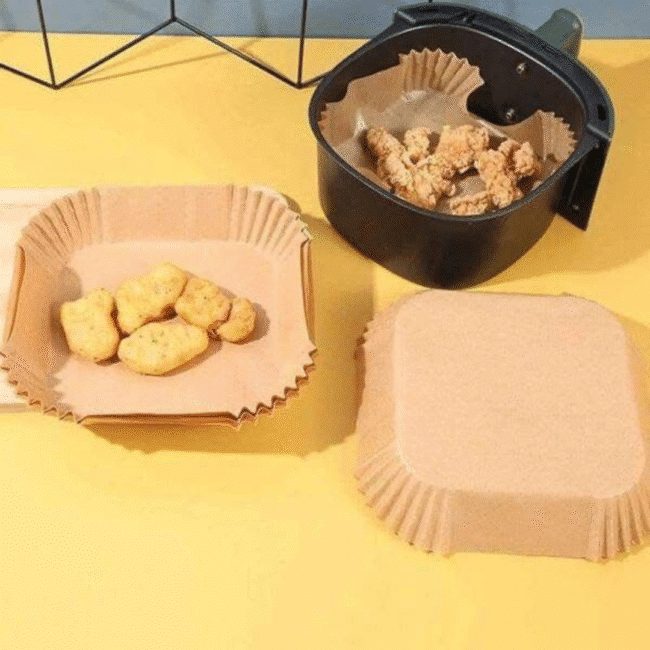 ⁦بطانات ورقية غير لاصقة لمقلاة الهواء، 100 قطعة، شكل مربع⁩ - الصورة ⁦9⁩