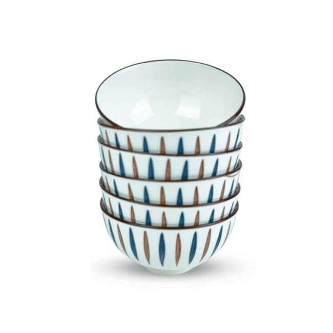 Porcelain Salad and Soup Bowls 6PCS Set 13 طقم بولات سلطة والشوربة من البورسلين المستورد مكون من 6 قطع شكل 2 - الصورة 2