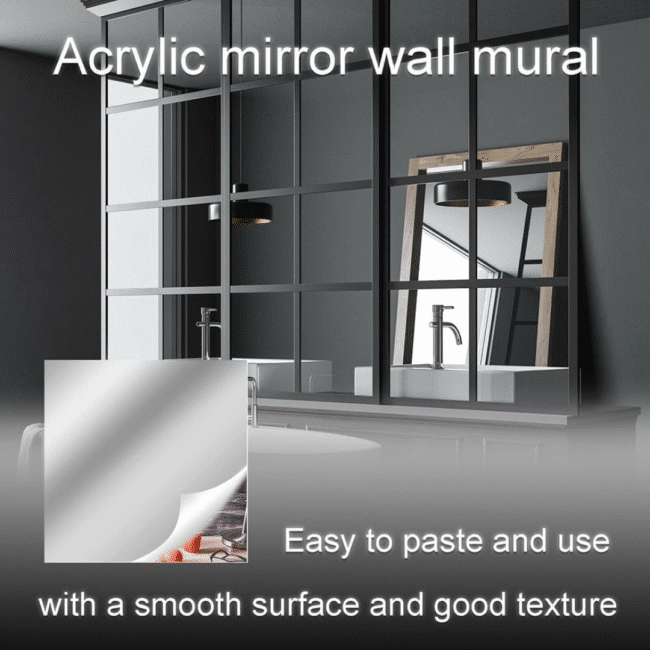 Acrylic Self Adhesive Wall Mirror Sheet Rectangle Shape (50X35cm) 1Pcs - Image 3