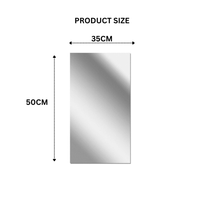 Acrylic Self Adhesive Wall Mirror Sheet Rectangle Shape (50X35cm) 1Pcs - Image 2