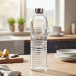 Danny Home 1000ml Glass Water Bottle with Airtight Twisted Lid – Leak-Proof & Reusable Design -Shape 1 - Image 2