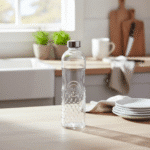Danny Home 1000ml Glass Water Bottle with Airtight Twisted Lid – Leak-Proof & Reusable Design -Shape 2 - Image 3