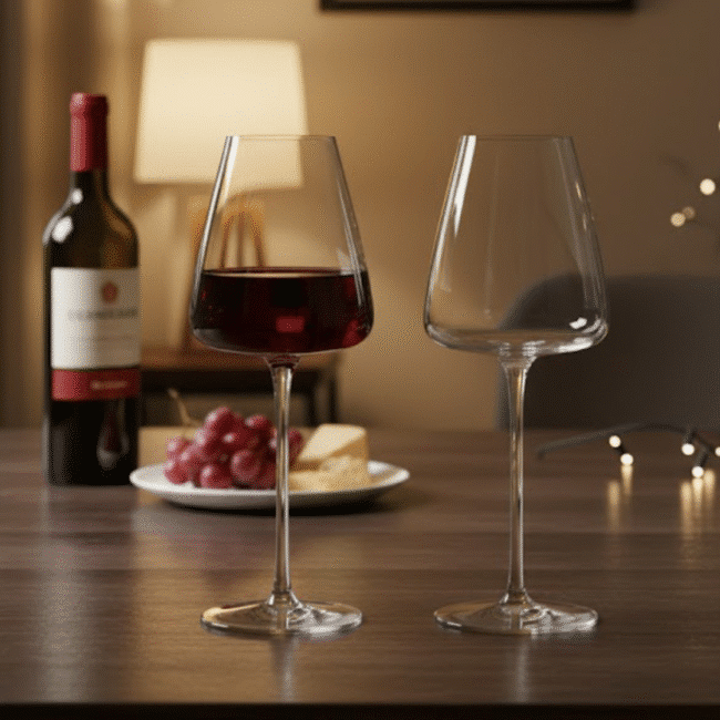 Danny Home Burgundy Glass Cups 450ml (Set of 2) - Image 2