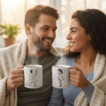 Couple Mug Set – Romantic Proposal Design Ceramic Cups (2 Pieces) 400ml - Image 2