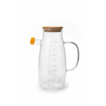 Borosilicate Glass Oil Bottle 1000ml with Bamboo Lid and Silicone Spout - Image 2