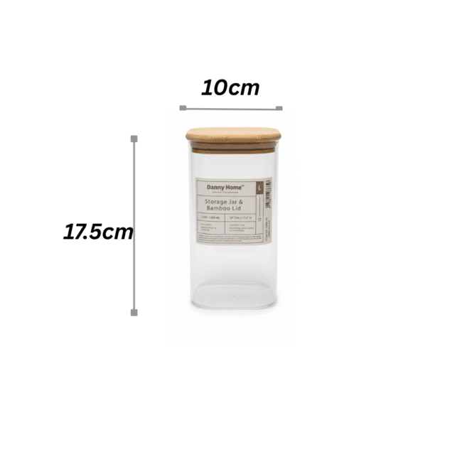 Danny Home Glass Storage Jar with Bamboo Lid – 1400 ml - Image 2