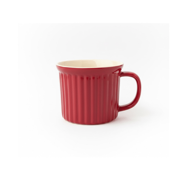 Danny Home Oven Ceramic Mug – Red Ribbed Design, 500ml Capacity - Image 2