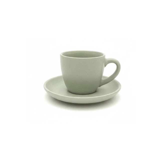 ⁦طقم فناجين قهوة داني هوم بورسلين 80 مل مع صحن، 12 قطعة، لون أخضر أنيق⁩ - الصورة ⁦2⁩