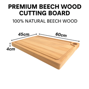 FoxiWood Professional Butcher Cutting Board with Juice Groove,(60×45×4cm) - Image 2