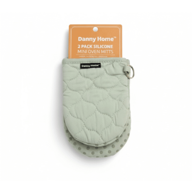 ⁦قفازات فرن صغيرة من السيليكون – طقم من قطعتين من داني هوم مقاومة للحرارة وغير قابلة للانزلاق لتأمين الطهي والخبز⁩ - الصورة ⁦2⁩