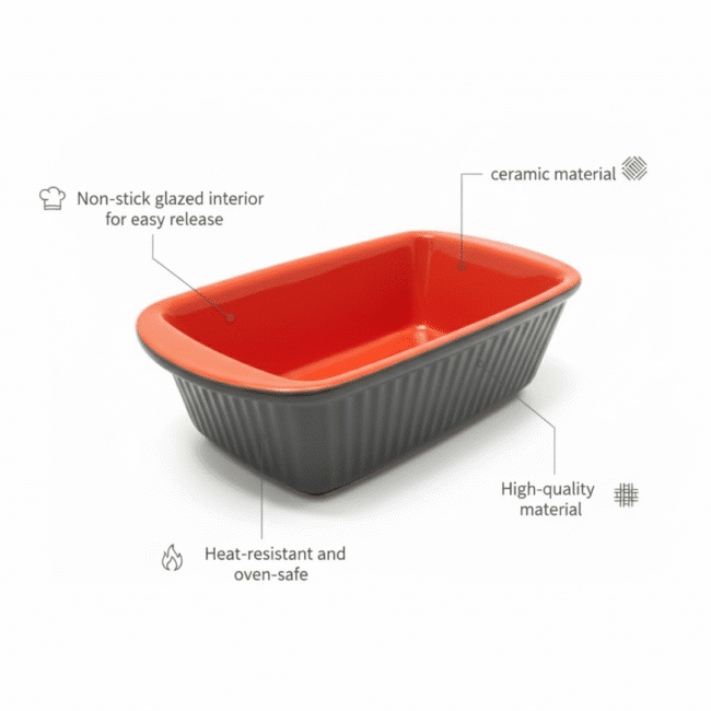 ⁦قالب خبز كيك إنجليزي مستطيل من داني هوم – مقاس 28 × 14 × 8 سم⁩ - الصورة ⁦5⁩