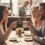 Danny Home Couple Porcelain Mug Set 500ml – His & Hers Coffee Mugs, “I’m with Beautiful / I’m with Handsome” Design, Romantic Gift for Couples, Microwave & Dishwasher Safe - Image 2