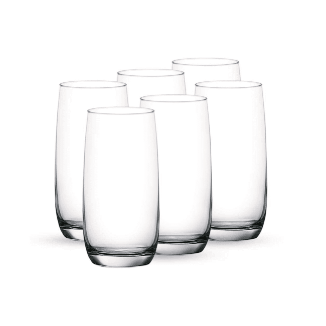 Ocean Ivory Hi Ball Glass Set 370 ml – 6-Piece Premium Tall Drinking Glasses for Juice, Soft Drinks, Iced Beverages & Water – Thailand Made - Image 4