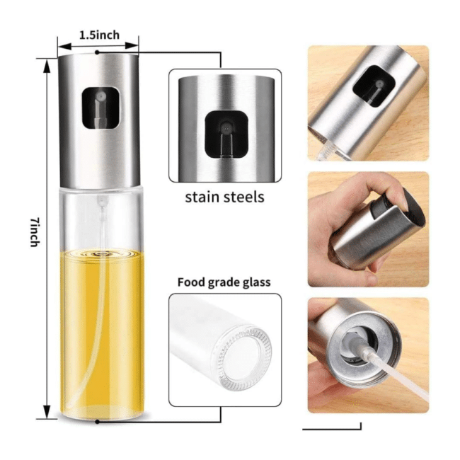 Danny Home Edible Oil Spray Bottle 100ml – Refillable Cooking Oil Mister for Olive Oil, Vinegar & Salad Dressing - Image 4