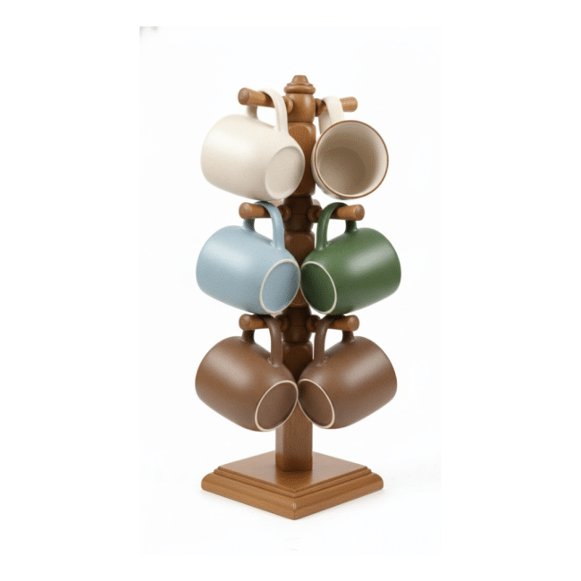 SAS Wooden Mug Holder – 3 Tier Cup Stand - Image 2