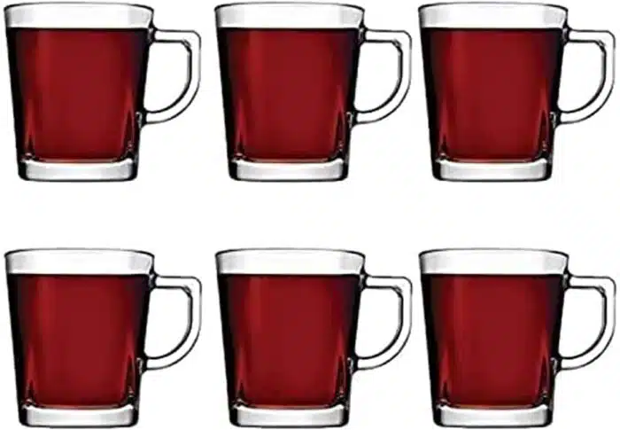 Tea Mug Set Carre 6 Cups 270 ml Clear Color Turkey Origin - Image 3