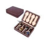 Watch Wallet Portable Travel Zipper Case (Brown) With 8 Slot