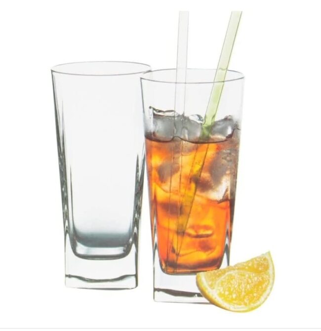 Large Juice Cups Set of 6 Carre Long Drink 305 ml Turkey Origin