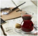 ⁦طقم شاي تركي من 6 أكواب مع 6 أطباق فناجين من باشابتشى- 140 مل - صناعة تركية⁩ - الصورة ⁦3⁩