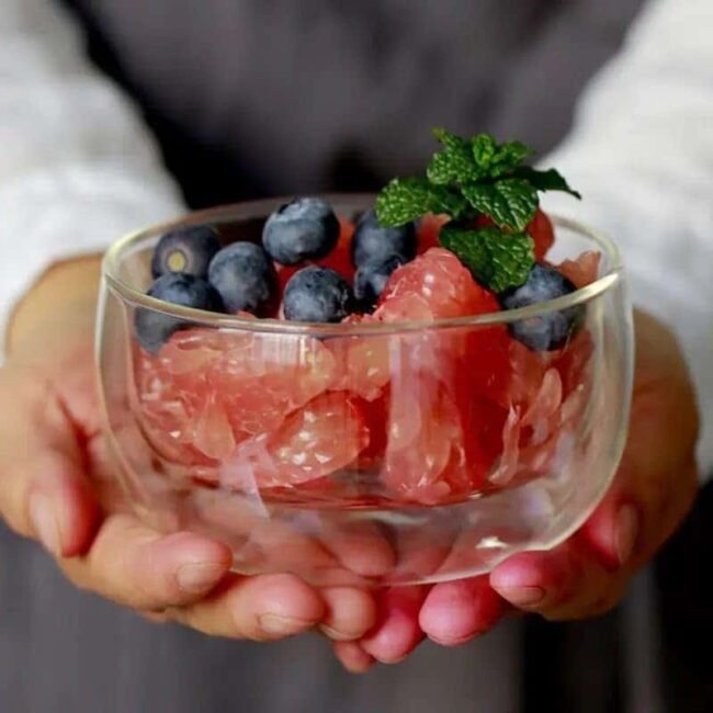 Transparent Heat Resistant Double Wall Glass Bowl For Fruite Salad And Ice Cream - (350Ml)