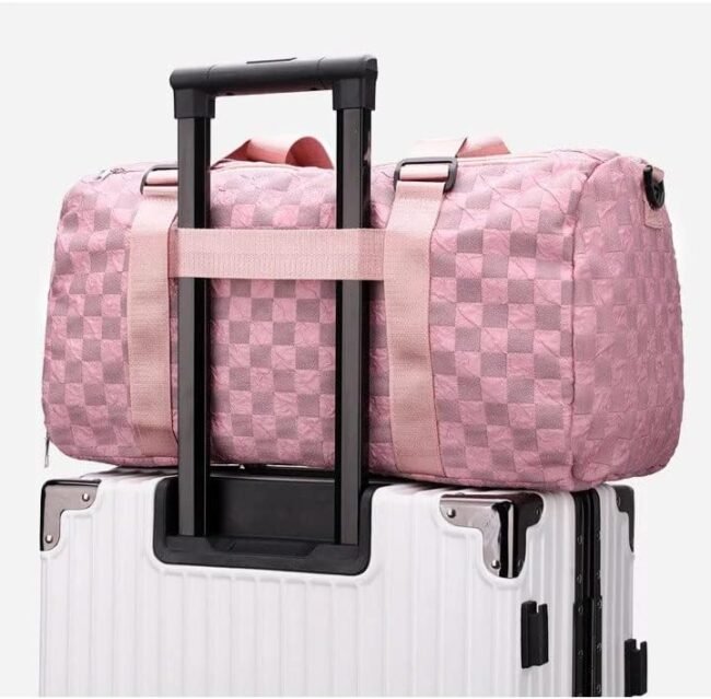 Fashion Duffel Bag ,Women Large Capacity Bag For Gym And Fitness with Shoe Compartment-Pink