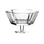 بولة تقديم فاكهة دائرية باقدام (25.6 سم) شفافة مصنوعة يدويا من الزجاج الكريستالي الخالي من الرصاص من نود - صناعة تركية