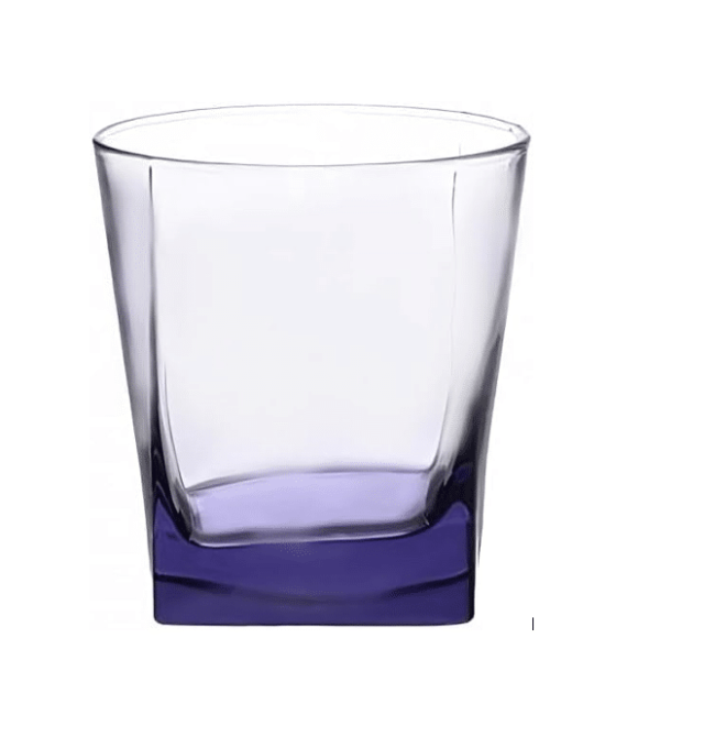 Pasabahce Juice,Tea and Water Colored Cups Set of 6 - Carre- 205ml -Purple Color-Turkey Origin