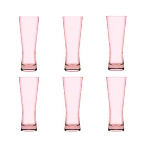 Pasabahce Cerveza Juice Cup-340ml Set of 6 Cups -Pink Color