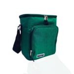 حقيبة غداء خضراء سعة 10 لتر مبطنة من الداخل للحفاظ على الطعام الساخن والبارد مع حزام قابل للتعديل