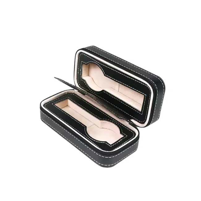 Watch Wallet Portable Travel Zipper Case (Black) With 2 Slot - Image 4