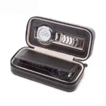 Watch Wallet Portable Travel Zipper Case (Black) With 2 Slot - Image 9