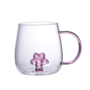 Glass mug 3d cat clow