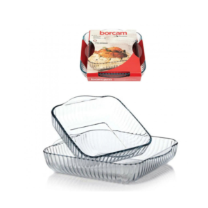 Ribbed Oven Square Glass Casserole-