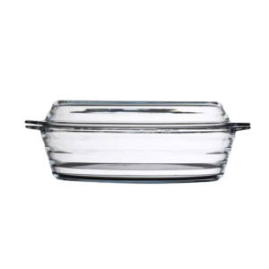 Ripped Oven Oval Glass Casserole With Cover