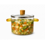 Glass Cooking Pot 2300ml Borosilicate Glass Cookware stovetop Pot - Safe for Pasta Noodle, Soup