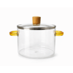Glass Cooking Pot 2300ml Borosilicate Glass Cookware stovetop Pot - Safe for Pasta Noodle, Soup - Image 2