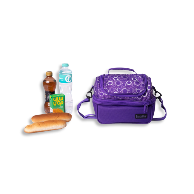 7 liter Lunch Bag Thermal Double Pocket Beach cool-Purple color