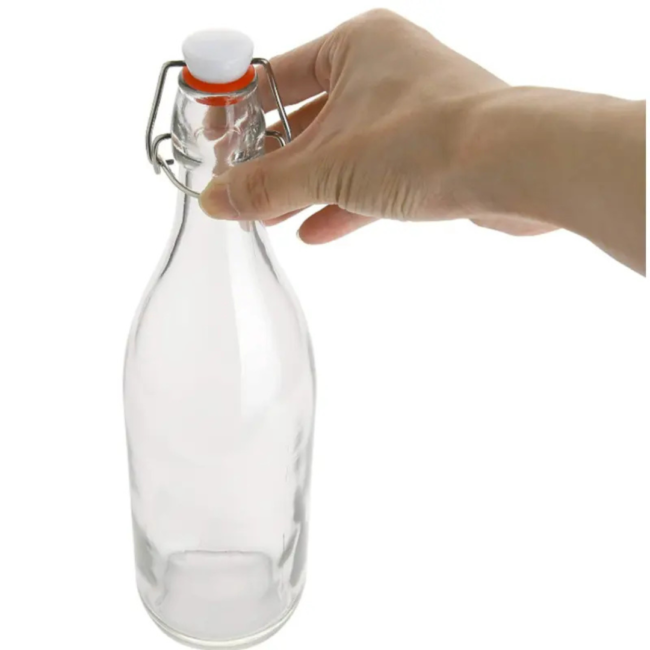 Water Glass Bottle with Stopper 1L