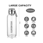 Borosilicate Glass Water Bottle 1Litre With Filter Tea Infuser and Protective Sleeve -Imported - Image 6